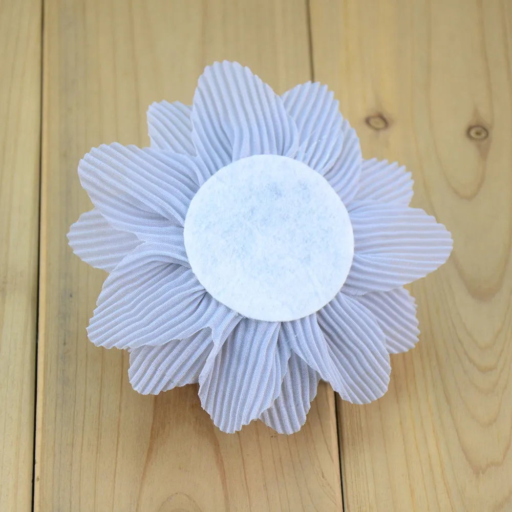 Лидер продаж 40 шт./лот 10 см шифоновая цветочная ткань розы для волос цветы повязки