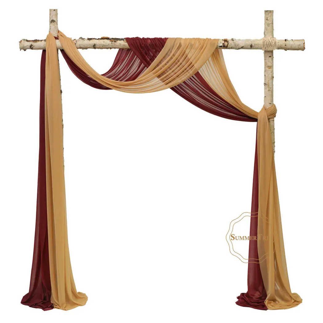 10 Meters Wedding Arch Drape Fabric Sheer Chiffon Tulle Curtain Draping Backdrop Party Supplies Home Drapery Ceremony Decoration | Дом и сад
