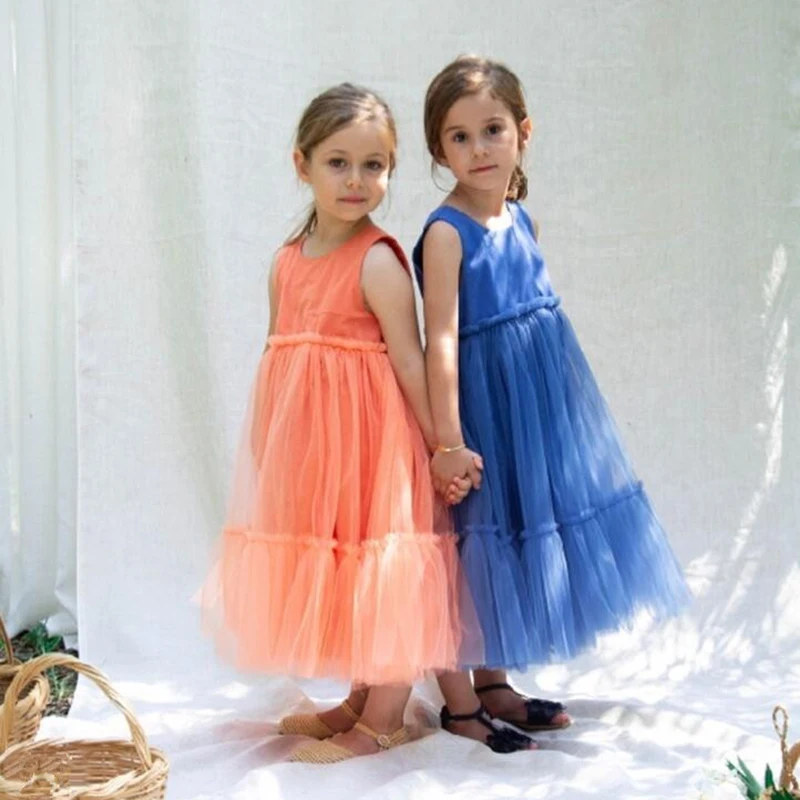 

Fashion Summer Girls Dresses Cotton And Linen Dress For Girls Princess Dress Long Style Children Clothing Kids Dresses Vestidos