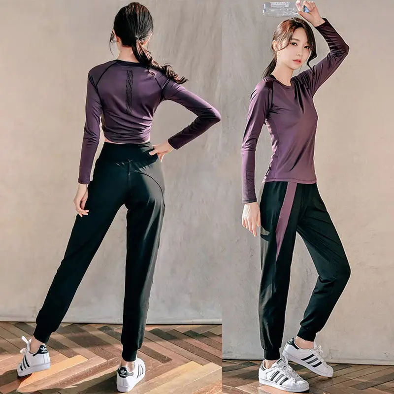 Women's Sportswear Running Suits Sport T-shirt Quick Drying Mesh Sweat Wicking Loose Sports pants Fitness Gym Clothing suits
