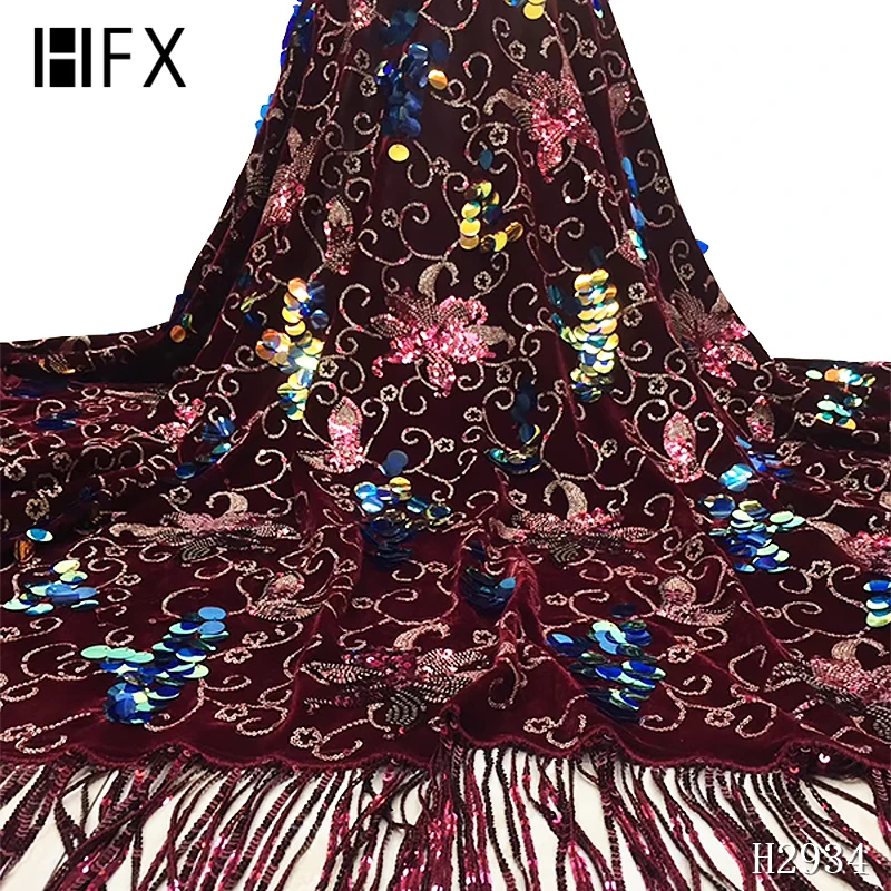 HFX роскошный французский сетчатый кружевной Кружевной Тюль с вышивкой пайетками