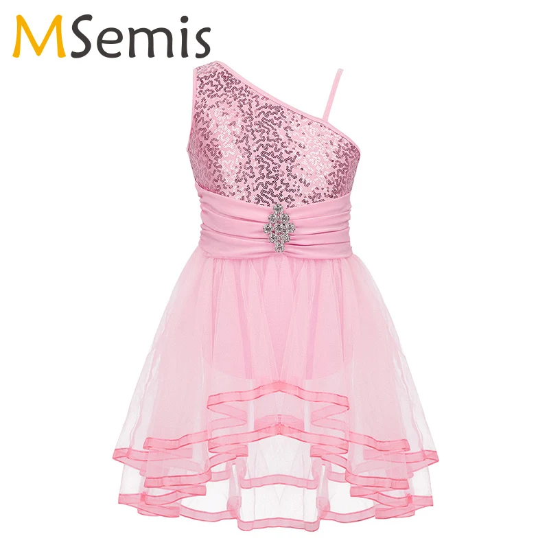 Балетное платье с блестками для девочек лирическое танцевальное блестящее