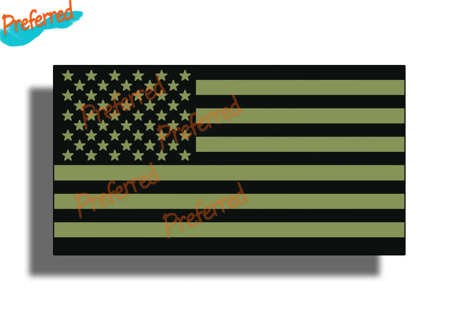 

OD Green Sticker United States American Flag Military Car Vehicle Window Bumper Army Logo or Car Sticker Decal KK-all Sizes