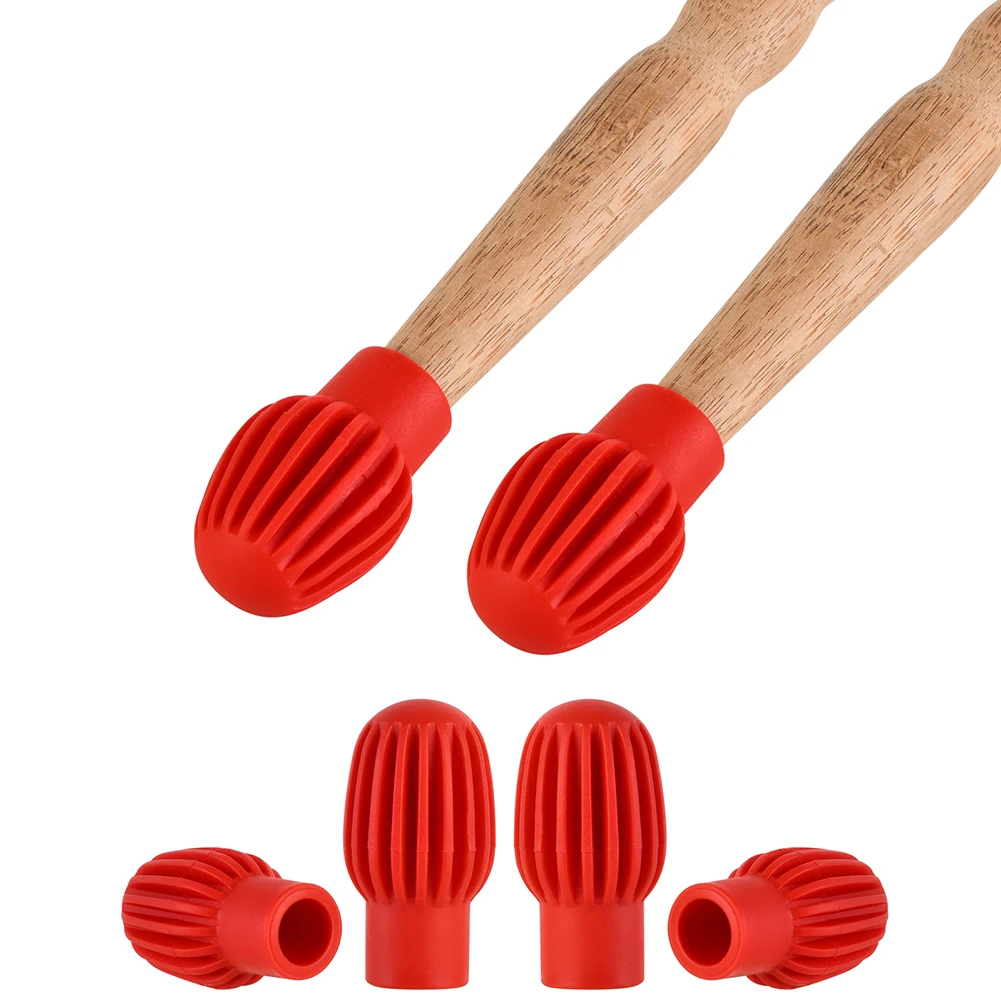 2pcs Portable Silicone Drum Stick Sleeve Caps Drumstick Practice Tips Mute Damper For Beginner Practicing | Спорт и развлечения