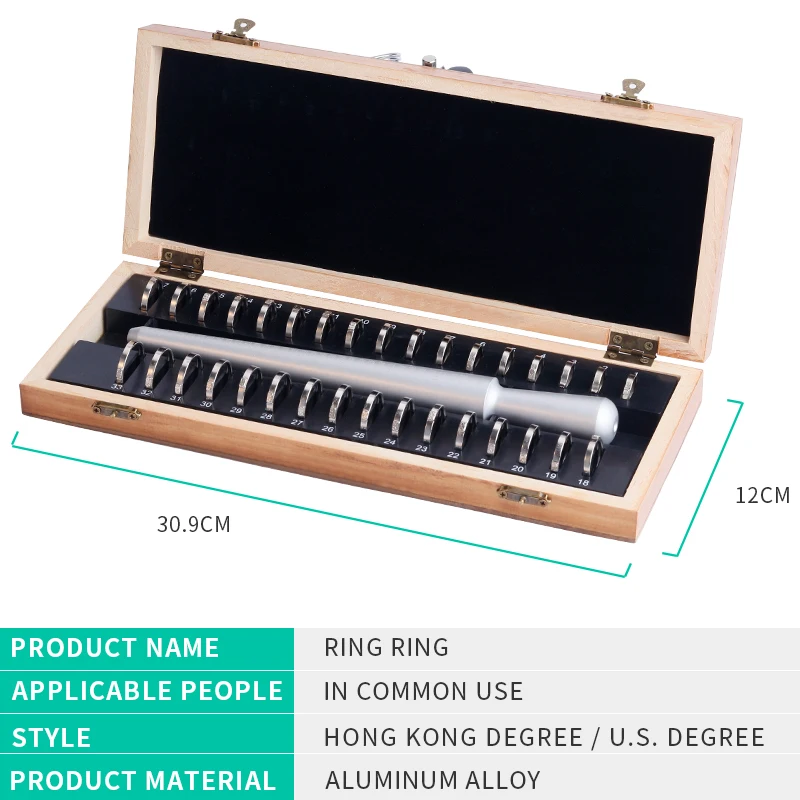 

US HK Ring Sizer Mandrel Sizer Set Measure Ring Circle For Jewelry Tools