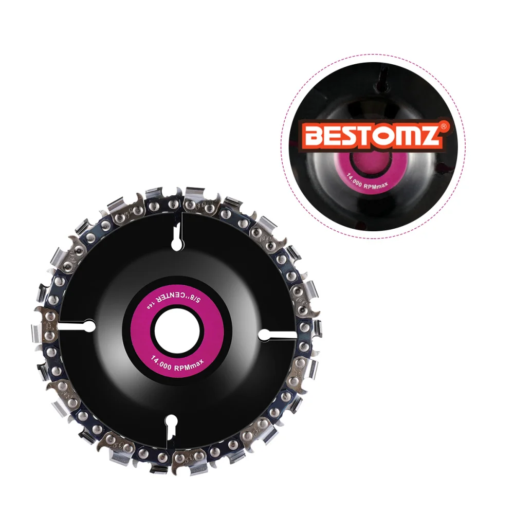 

BESTOMZ 4 Inches Alloy Wood Slotted Disc for Chain Angle Grinder Use Black