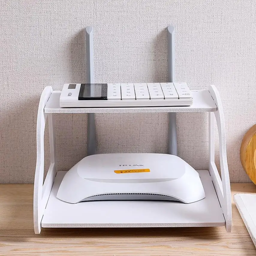 Стеллаж для хранения с настенным креплением полый двухуровневый стеллаж Wi Fi