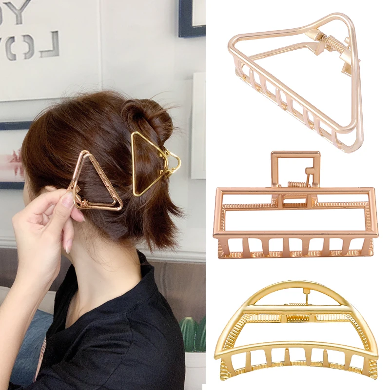Женские Геометрические заколки крабы для волос заколка краб в форме Луны
