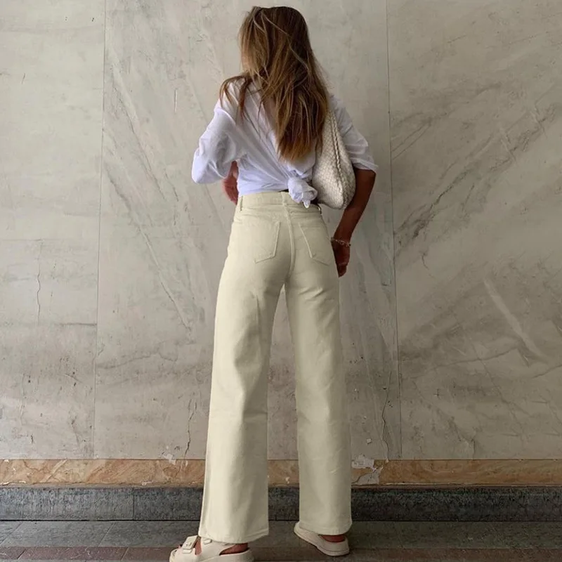 

Fahion Mom Pants Women Korean Vintage Trousers Wide Jeans Baggy Pockets Zipper Cargo Pants Y2K Aesthetic Deinm Pants