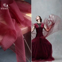 crepe tulle fabric wine red organza diy patchwork veil scarf background decor various skirts wedding dress designer fabric