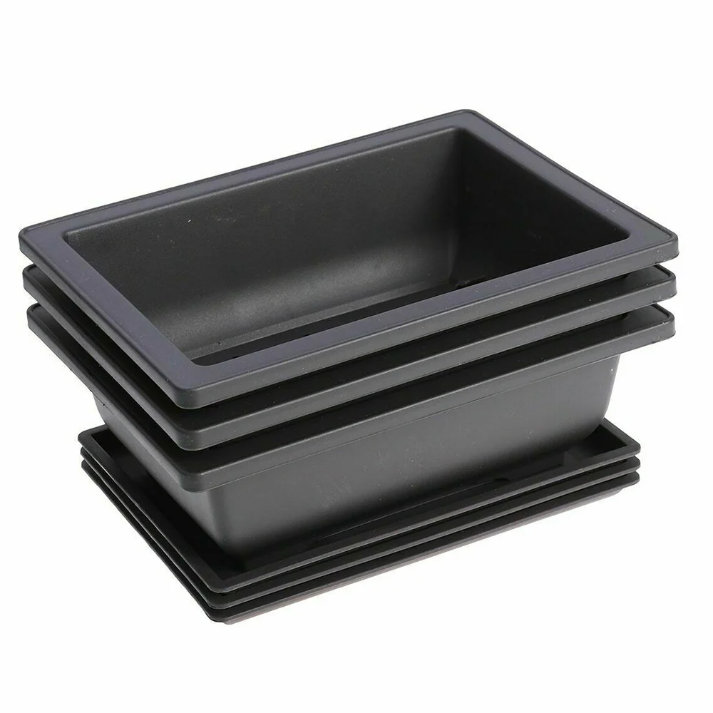 

New Square Plastic Bonsai Pot Balcony Square Pots Plant Pot Planter Tray With Pallets For Garden Balcony Decoration