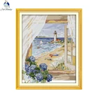 Набор для вышивки крестиком 14ct 11ct, с изображением Морского Пейзажа на открытом воздухе, Набор для вышивки крестиком, домашнее украшение