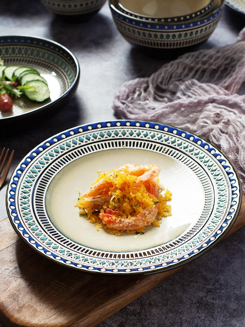 Европейская творческая столовая посуда в ретро стиле набор Глубокая Тарелка