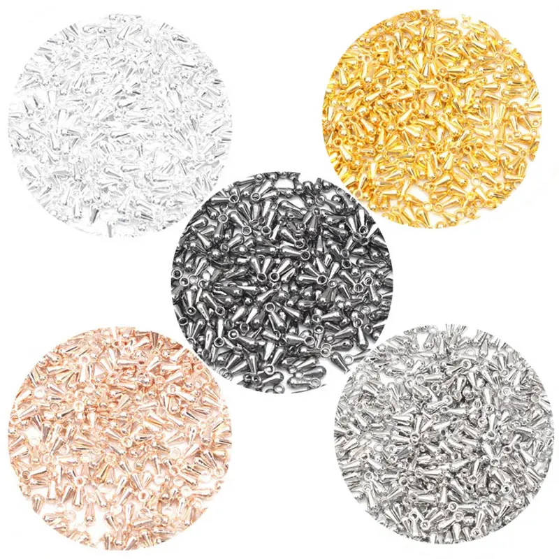 100Pcs7x3mm хвост удлиняющаяся цепочка металлические подвески в форме капель воды