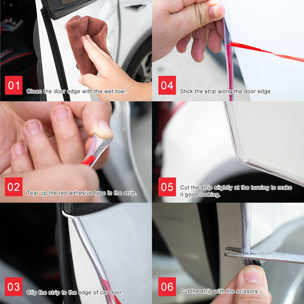 Прозрачная защитная лента для края двери клейкая резиновая отделка защиты от