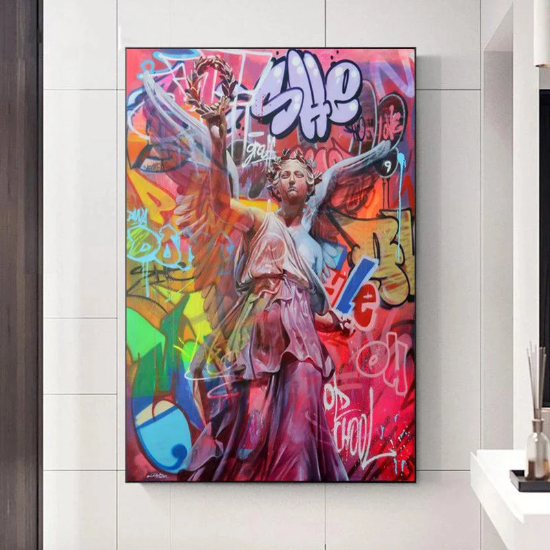 

Goddess Vaporwave Sculpture Graffiti Art Posters Prints Canvas Painting Ancient Greece Wall Art for Home Decor Cuadros