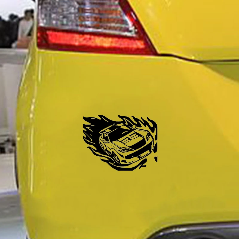 

17*12.7cm Drift Car with Flames-Bumper Sticker Vinyl Decal Handsome And Cool Stickers Car Accessories Car Sticker