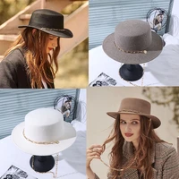 fedora hat women wool100 hats luxury hat wide brim chapeu fedora homem panama 2021autumn winter hat hat size 55 58cm