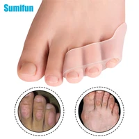 6pcs transparent three hole toe separator bunion pain relief toe straightener protector hallux valgus pedicure foot care d2961