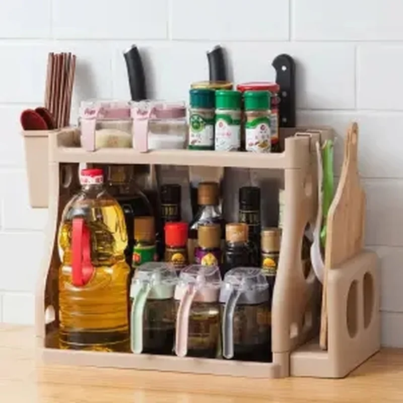 Полка для кухни напольная стойка специй палочки еды трубка многослойная