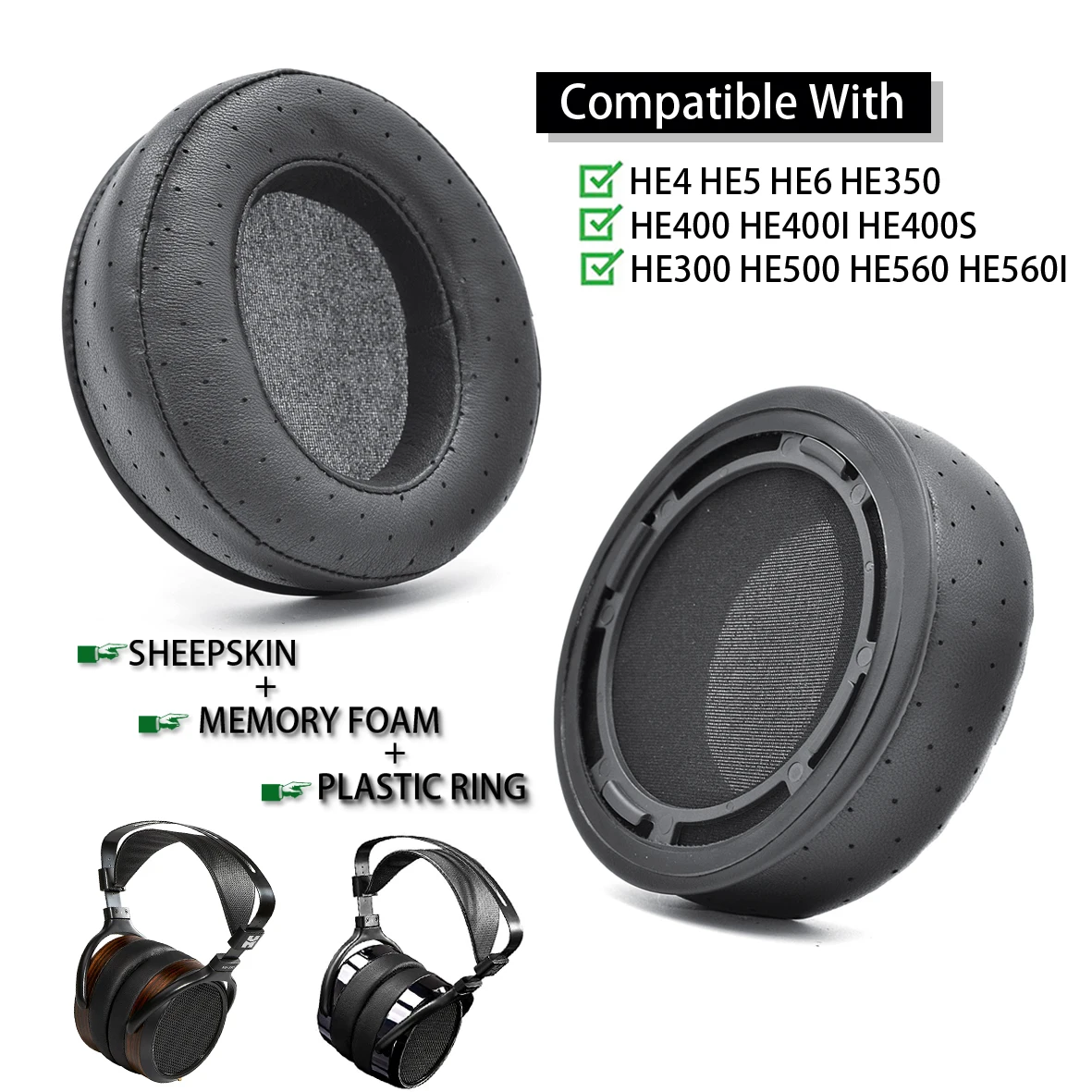 

Толстые мягкие амбушюры для наушников HIFIMAN HE300 HE400 HE400i HE500 HE560, HE6 HE4 HE-5LE HE-5