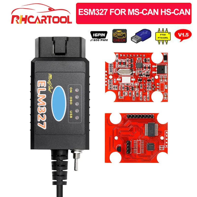 OBD2 сканер ELM327 USB FTDI PIC18F25K80 чип для MS CAN HS ELM 327 Bluetooth OBDII диагностический