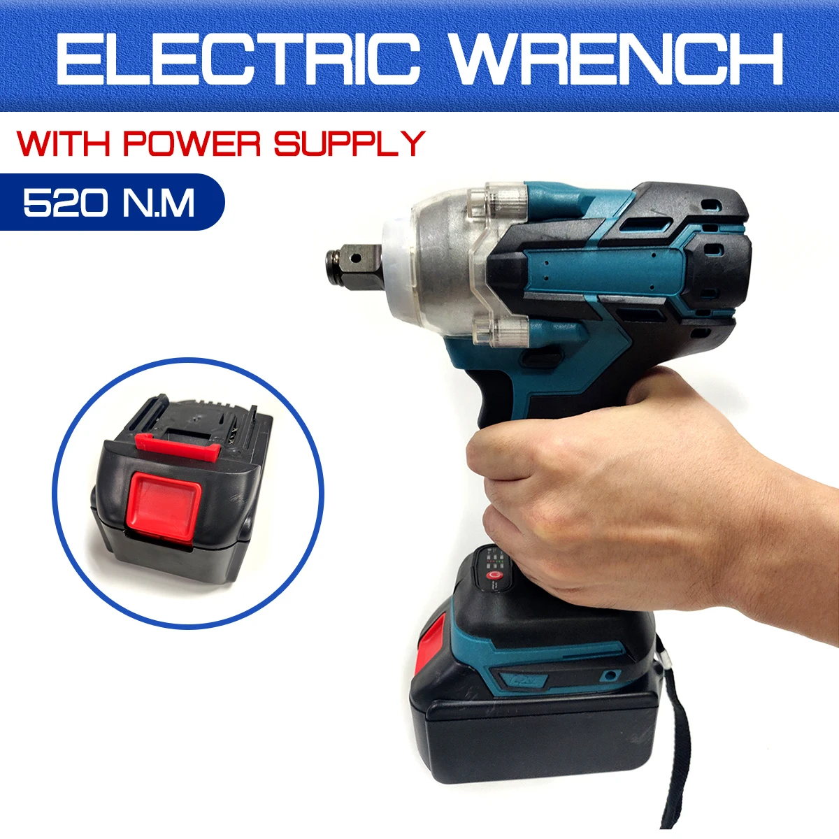 18V Electric Brushless Impact Wrench 520Nm 1/2 Socket Wrench Cordless Rechargeable Power Tool For Makita Battery DTW285Z