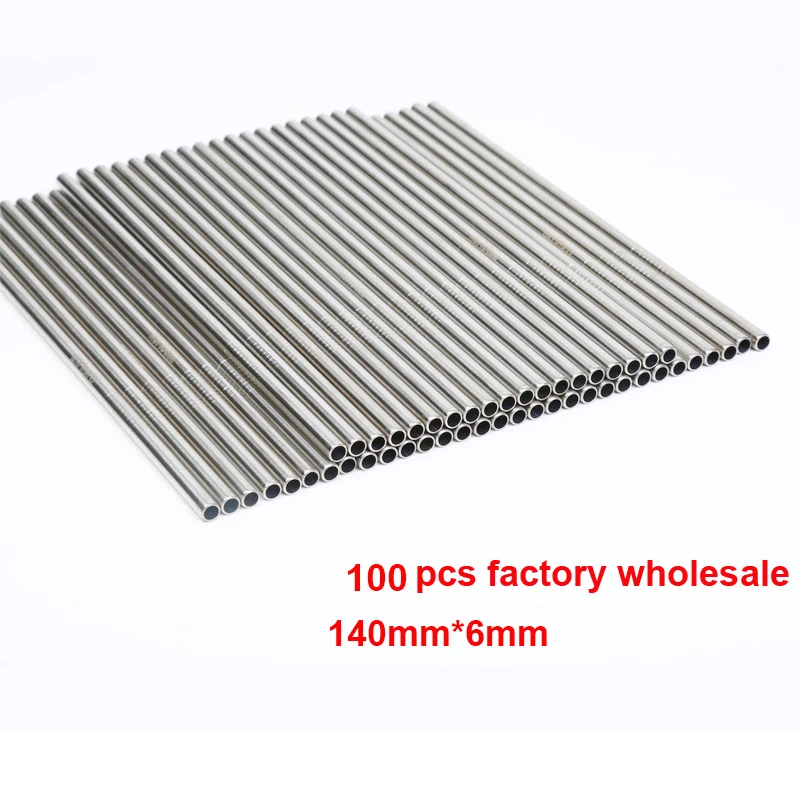 100 шт./лот металлические трубочки многоразовые Экологически чистые питьевые из