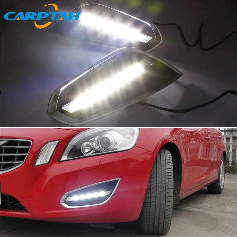 

LED Daytime Running Light For Volvo S60 V60 2011 2012 2013 Waterproof 12V Fog Lamp Decoration Bumper Driving Light LED DRL