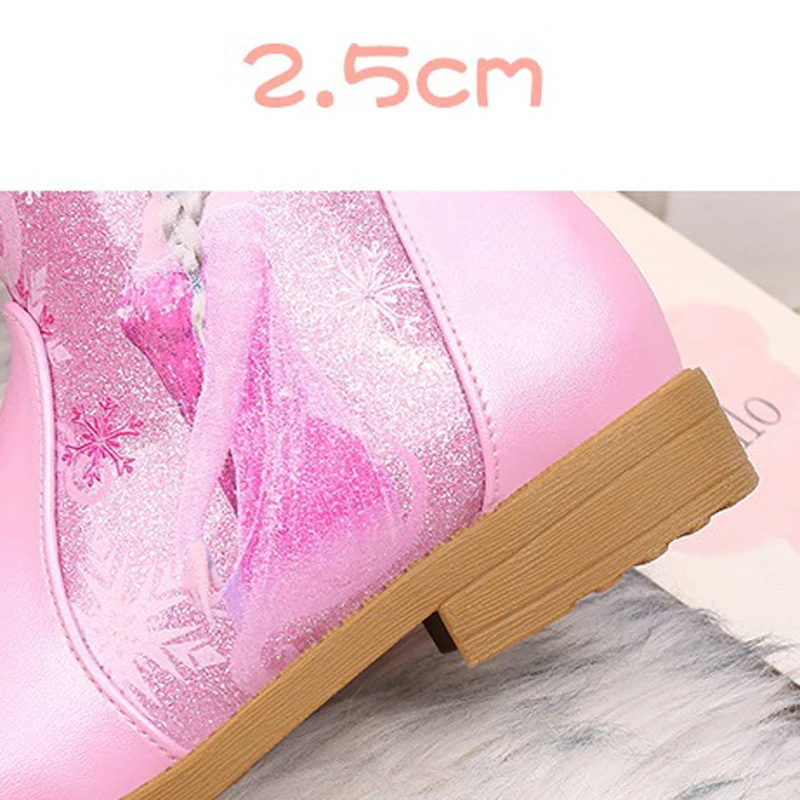 Зимние сапоги для девочек зимняя обувь принцессы Эльзы теплые детские зимние