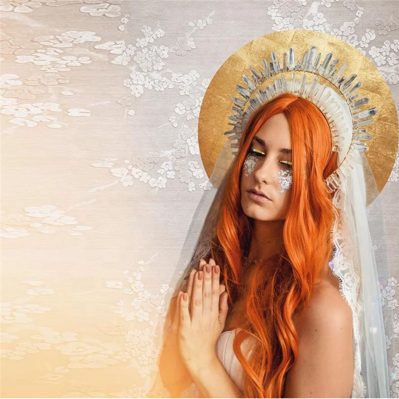 

The Illusion Holy Goddess Halo Crown [Raw Clear Crystal Quartz Crown], Goddess, Burlesque Headpiece, Boho Bride, Bridal, Photosh