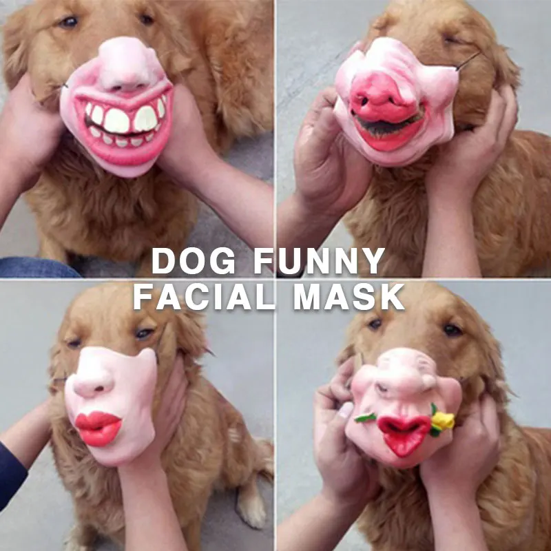 Полумаска для собак "Забавные игрушки" Хэллоуин с маской 8 стилей, кодировка, латексный мордок, шутка, маскарад.