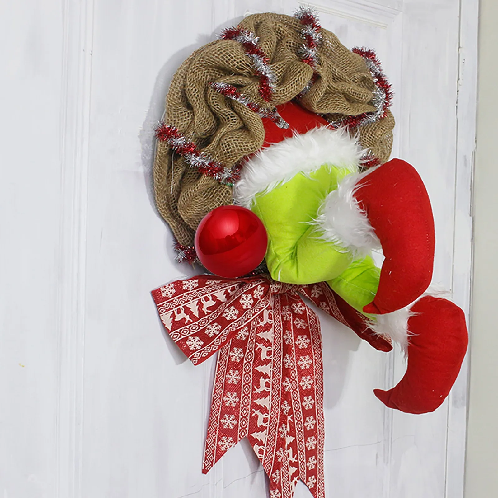 

How the Christmas thief Stole Christmas BurlapWreath boe narodzenie christmas decorations for home door 2021