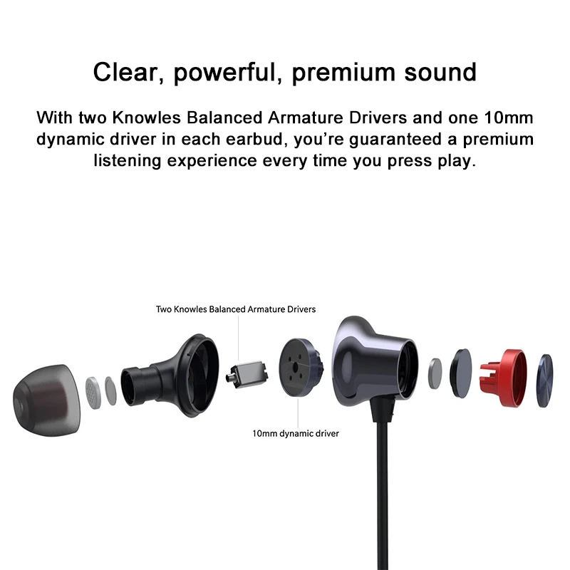 OnePlus пули беспроводные 2 наушники в ухо AptX Гибридный Магнитный контроль Google Assistant