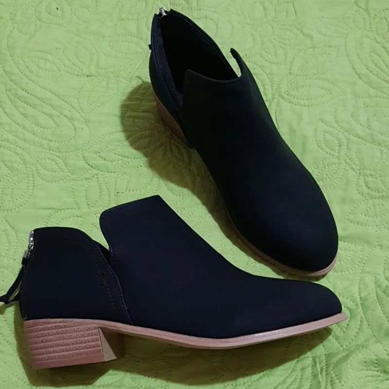 

LZJ 2019 Women Winter Boots Slip On Women Causal Ankle Boots Platform Shoes Woman Creepers Rubber Flats Plus size 35-43