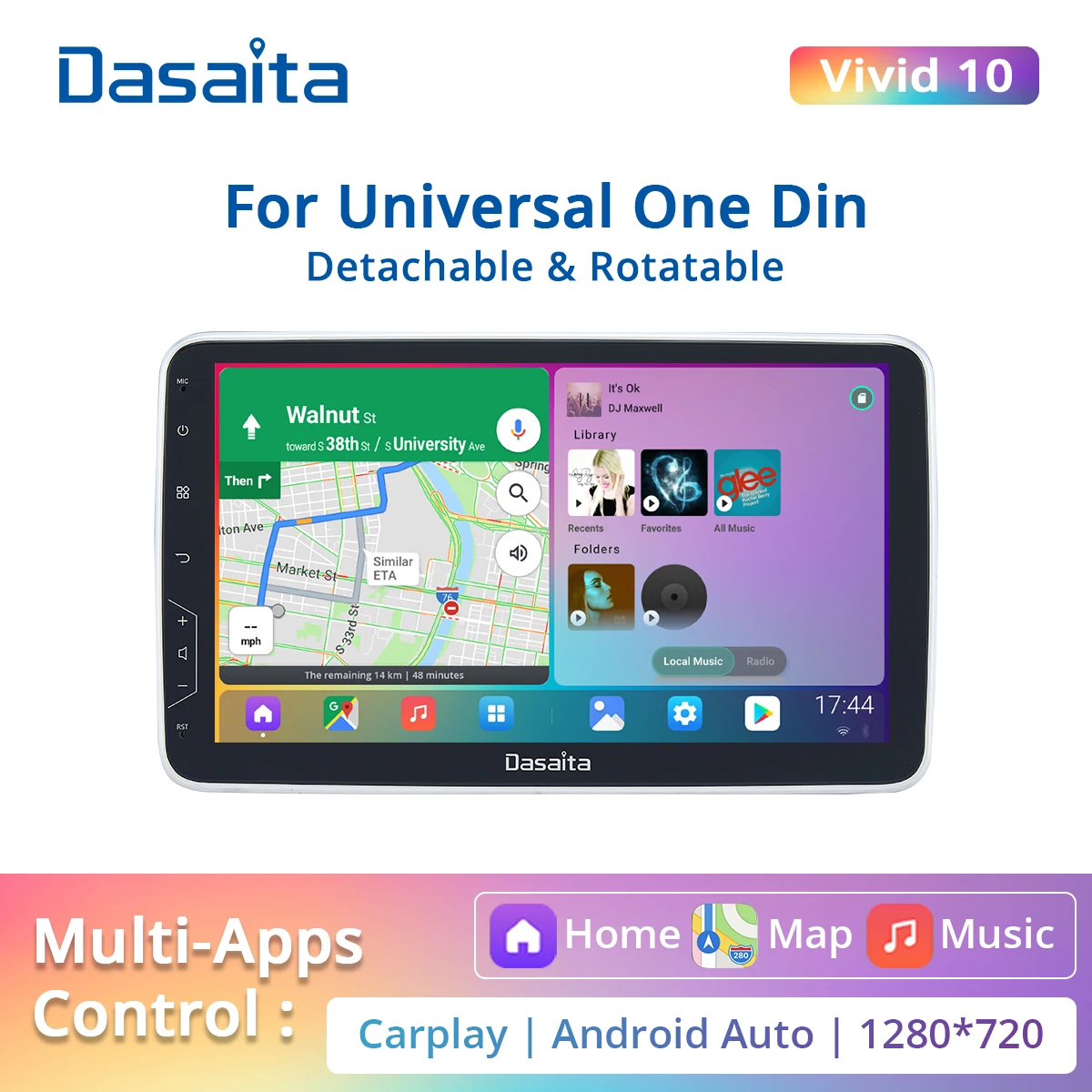 Автомобильная магнитола Dasaita Vivid универсальная мультимедийная система на Android с