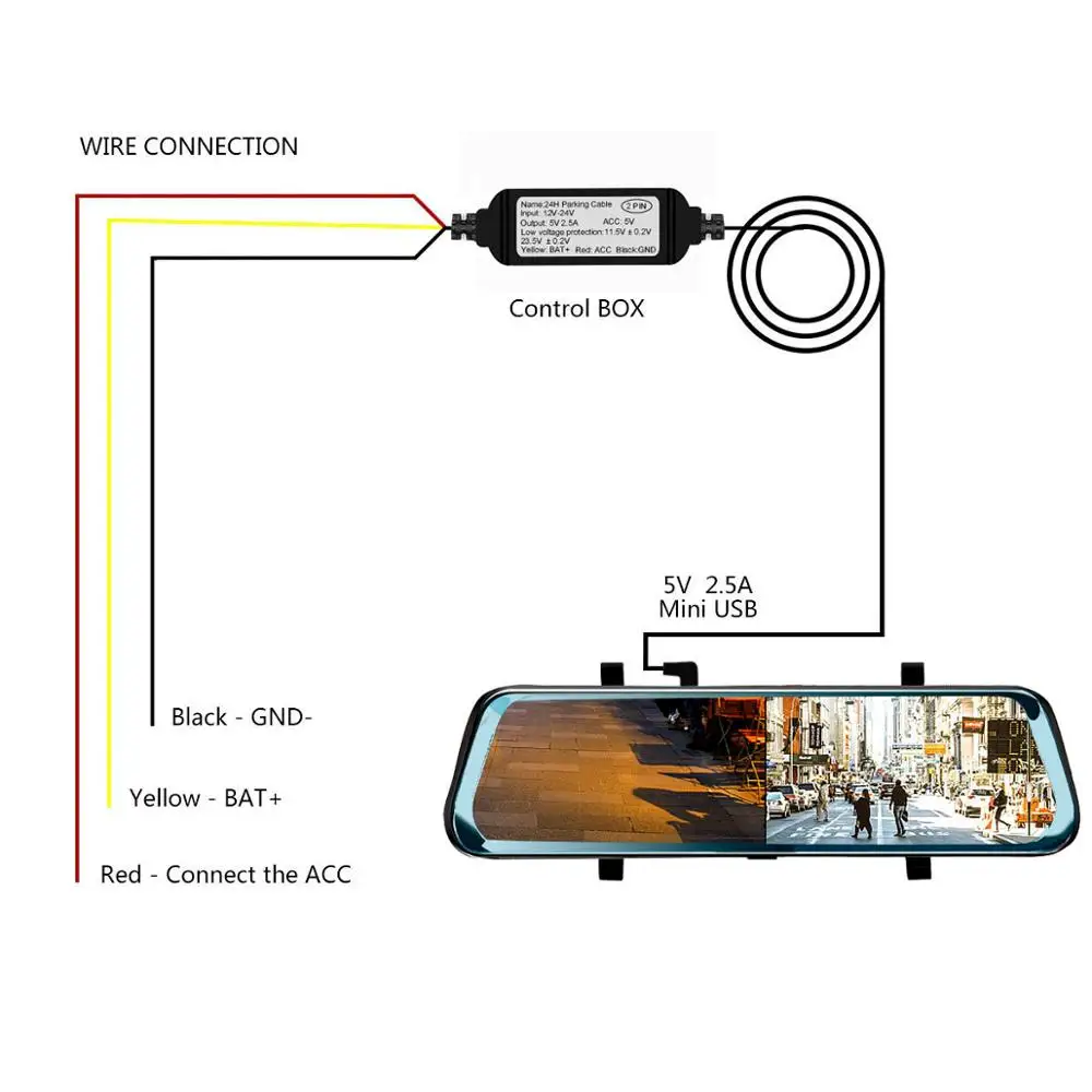 HGDO Dash Cam комплект жестких дисков Mini USB Порты и разъёмы DC 12 V/24 В до 5 Пост