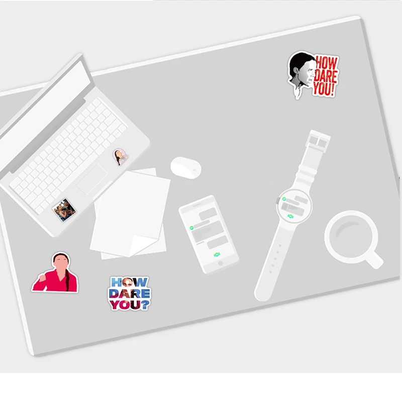 50 шт. зеленая девочка Грета тунберг для дневника мотоцикл скейтборд гитара