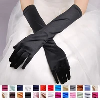 women long satin smooth sunscreen driving gloves female evening party formal prom sexy satin stretch ceremonial gloves e43