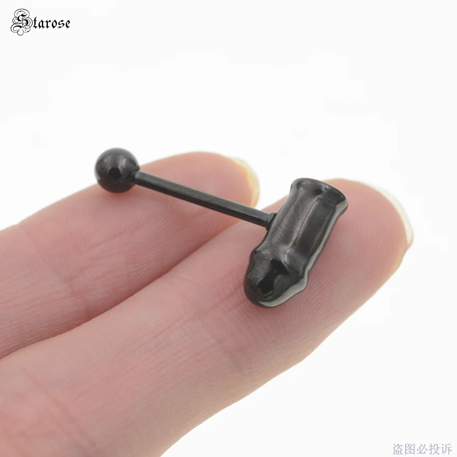 Starbeauty 1 шт., кольца для пирсинга языка, пирсинга - Окраска металла: Hammer Black