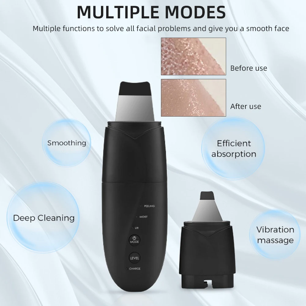 Goede Gezicht Cleaner Ultrasone Huid Scrubber Usb Plug Comedondrukker Facial Massager Acne Huidverzorging Peeling Cavitatie
