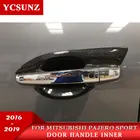 Вставки для дверных ручек из углеродного волокна для Mitsubishi Pajero Sport, 2016-2019, 2016, 2019, 2020, 2021