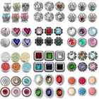 6 шт.лот, 6 цветов, металлические Смешанные браслеты с кнопками 18 мм и стразами для ювелирных изделий 20 мм 18 мм