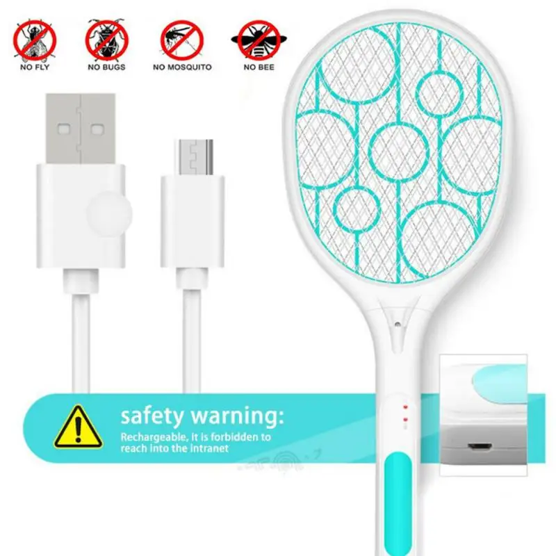 Electric Mosquito Killer Cordless USB Rechargeable Electric Fly Mosquito Swatter Bug Zapper Racket Insect Killer Home Bug Zapper