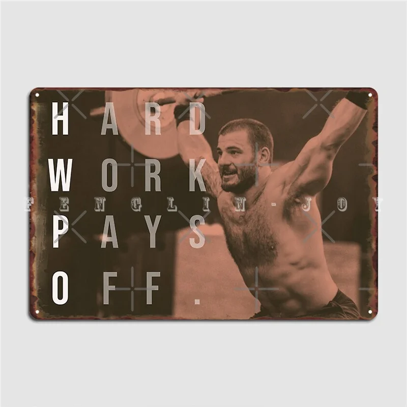Коврик Фрейзер Кроссфит тяжелая работа оплачивает Hwpo металлический знак стена паб клуб бар под заказ жестяные пластинки Sign постер