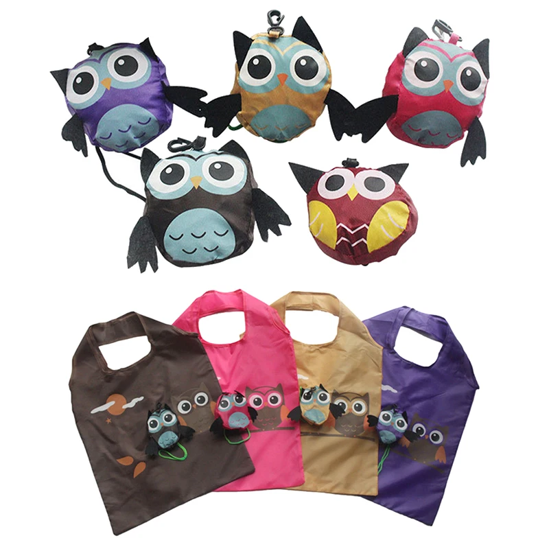 

Cute Animal Owl Shape Folding Shopping Bag Eco Friendly Ladies Gift Foldable Reusable Tote Bag Portable Travel Shoulder Bag Hot