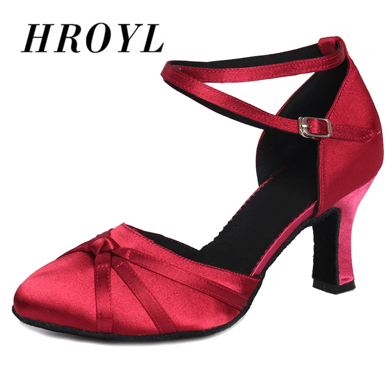 Женские атласные туфли для латиноамериканских танцев современные розовые