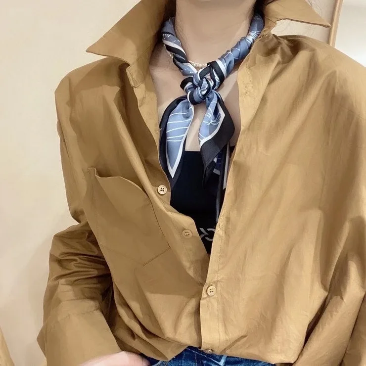 

Silk Scarf Women Shawls Wraps Fashion Small Hair Neck Hijabs Foulard Scarves Female Lady bufanda seda mujer echarpe ete soie