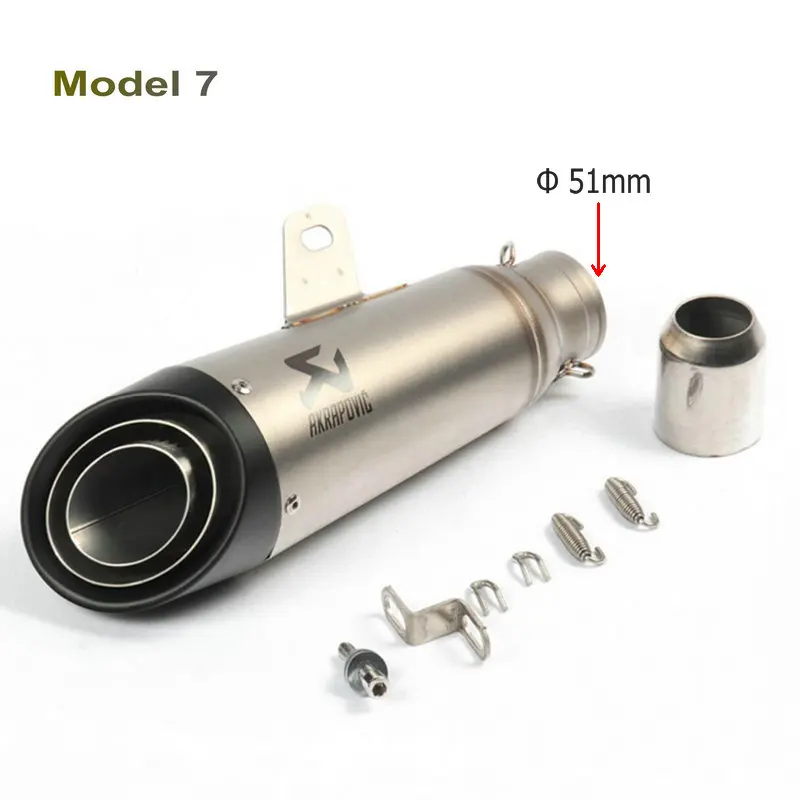 Глушитель выхлопной трубы moto rcycle Универсальный escape de moto akrapovic moto cicleta выхлопная труба для Honda Yamaha Kawasaki 51 мм 61 мм на входе - Цвет: Model 7