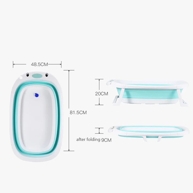 

Foldable Children Bathtubs Baby Portable Bath Tub with Electronic Temperature Collapsible Bath Barrel for 0-6 Kids Save Space